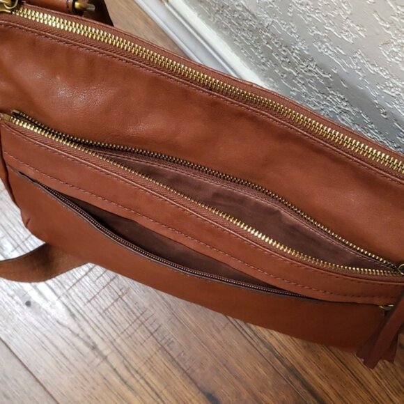 FOSSIL COREY LEATHER CROSSBODY BAG ~ BROWN ~ GREAT USED COND. - Picture 8 of 15